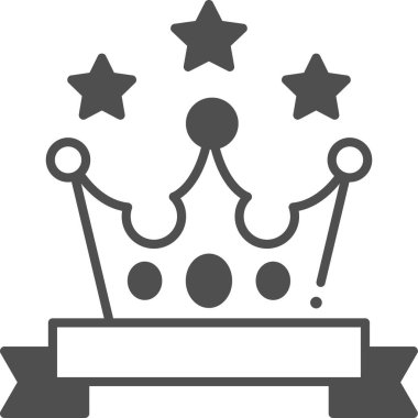 Yıldızlı tacın minimalist vektör çizimi