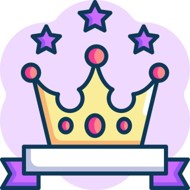 Yıldızlı tacın minimalist vektör çizimi