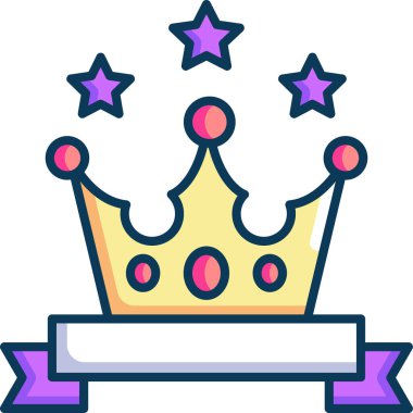 Yıldızlı tacın minimalist vektör çizimi