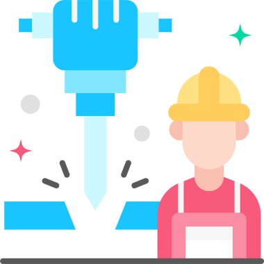 Kaya matkabıyla çalışan işçilerin minimalist vektör çizimi