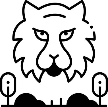 Kaplan hayvanının minimalist vektör çizimi