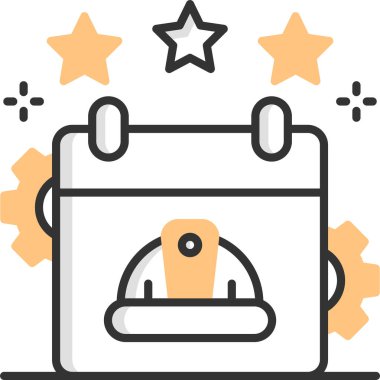 minimalist vektör illüstrasyonu, kask takılı takvim