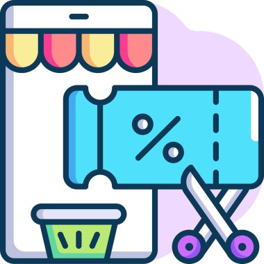 İndirim kuponunun minimalist vektör illüstrasyonu