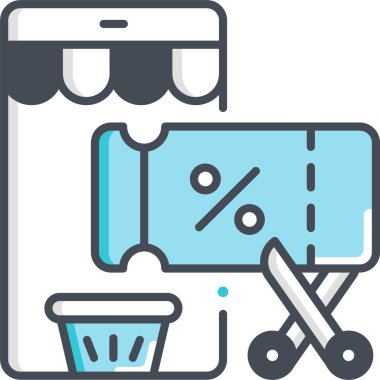 İndirim kuponunun minimalist vektör illüstrasyonu