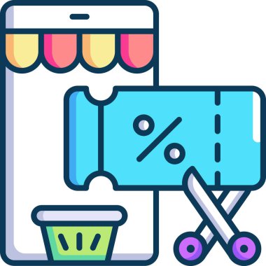 İndirim kuponunun minimalist vektör illüstrasyonu