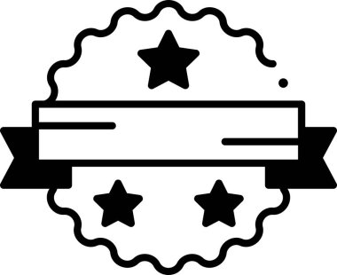 Minimalist vektör illüstrasyonu, üç yıldız etiketi