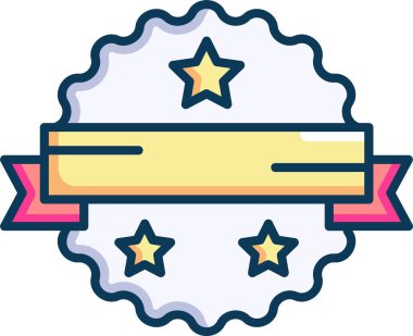 Minimalist vektör illüstrasyonu, üç yıldız etiketi