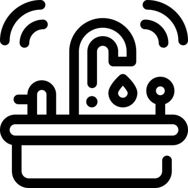 Minimalist vektör çizimi, vinç ve su damlası ile batar