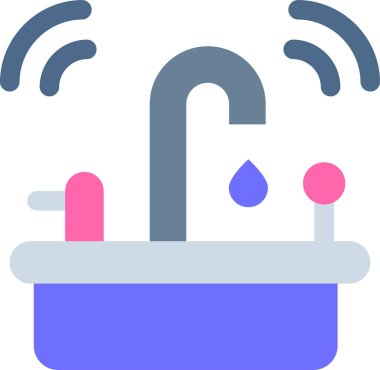 Minimalist vektör çizimi, vinç ve su damlası ile batar