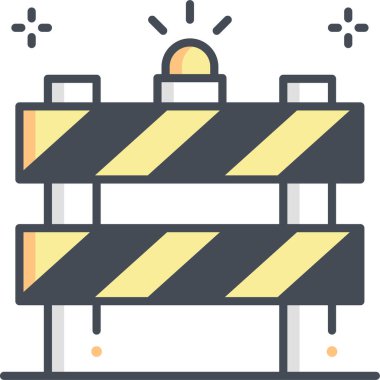 Minimalist vektör illüstrasyonu, yol engelleyici