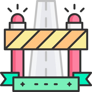 Minimalist vektör illüstrasyonu, yol engelleyici