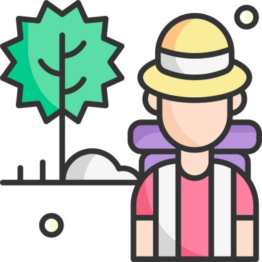 Çizgi film yolcularının minimalist vektör çizimi