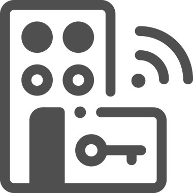 minimalist vektör illüstrasyonu, anahtar kart kavramı