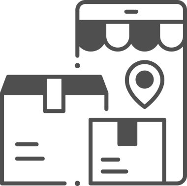 minimalist vektör illüstrasyonu, dağıtım konsepti