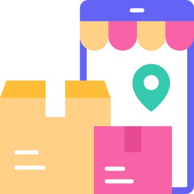 minimalist vektör illüstrasyonu, dağıtım konsepti