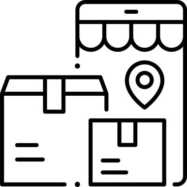 minimalist vektör illüstrasyonu, dağıtım konsepti