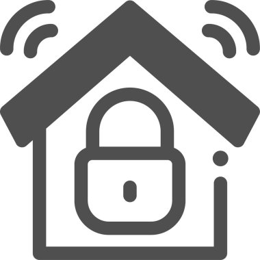 Minimalist vektör illüstrasyonu, ev güvenliği kavramı