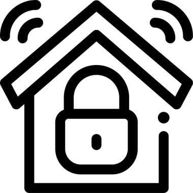 Minimalist vektör illüstrasyonu, ev güvenliği kavramı