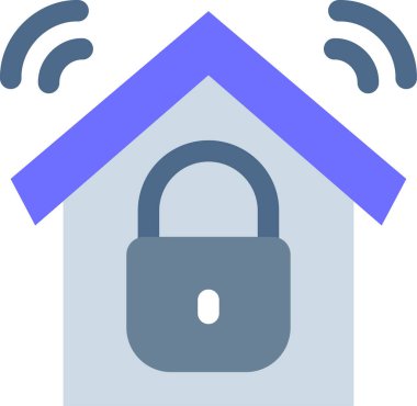 Minimalist vektör illüstrasyonu, ev güvenliği kavramı