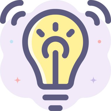Fikir lambasının minimalist vektör illüstrasyonu