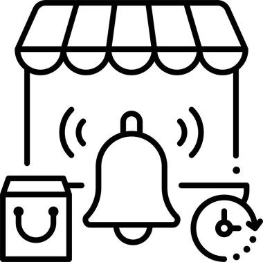 Minimalist vektör illüstrasyonu, bildirim çanı kavramı