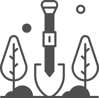 Çizgi filmlerdeki küreğin minimalist vektör illüstrasyonuName