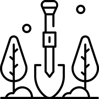 Çizgi filmlerdeki küreğin minimalist vektör illüstrasyonuName