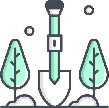 Çizgi filmlerdeki küreğin minimalist vektör illüstrasyonuName