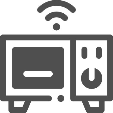 Mikrodalga fırının minimalist vektör çizimi