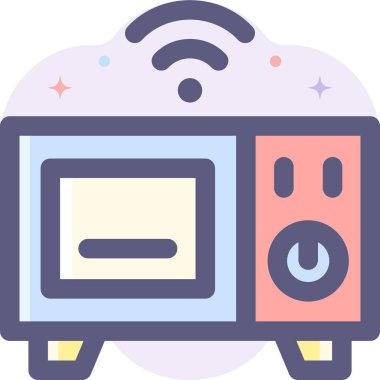 Mikrodalga fırının minimalist vektör çizimi