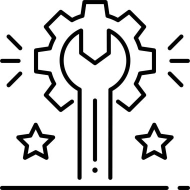 İngiliz anahtarı aracının minimalist vektör illüstrasyonu