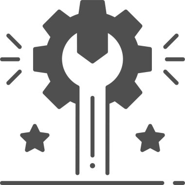 İngiliz anahtarı aracının minimalist vektör illüstrasyonu