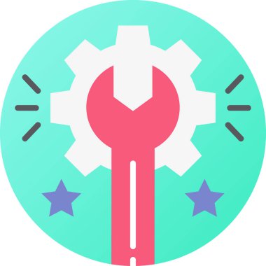 İngiliz anahtarı aracının minimalist vektör illüstrasyonu