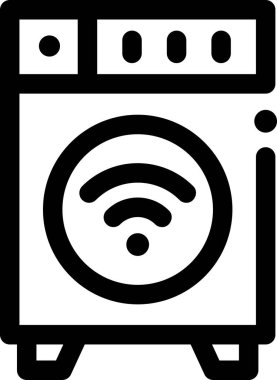 wifi sembollü akıllı çamaşır makinesinin minimalist vektör çizimi
