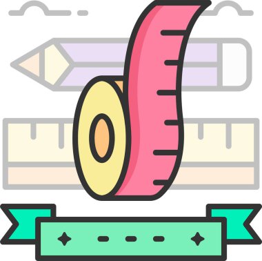 Ölçüm bandının minimalist vektör illüstrasyonu