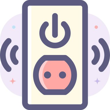 Güç soketinin minimalist çizgi film çizimi