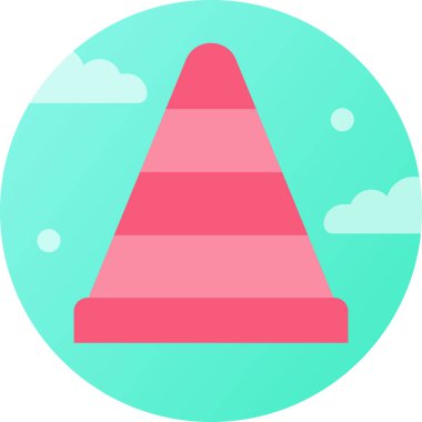 ayarlı koninin minimalist çizgi film çizimi