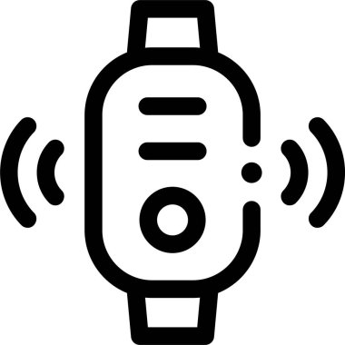 Akıllı saatin minimalist çizgi film çizimi