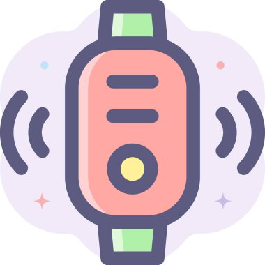 Akıllı saatin minimalist çizgi film çizimi