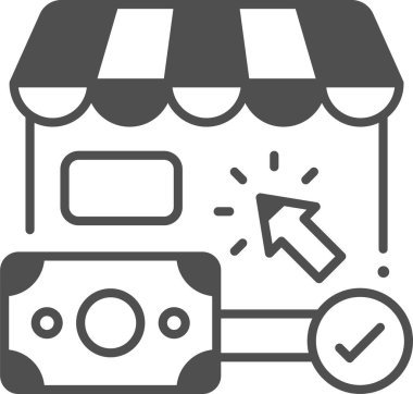 Tıklama başına ücretlerin minimalist çizgi film çizimi