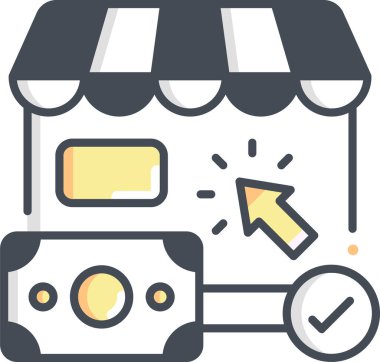 Tıklama başına ücretlerin minimalist çizgi film çizimi