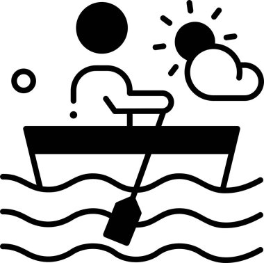 Teknedeki adamın minimalist karikatür çizimi