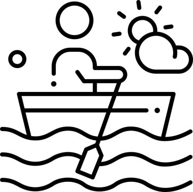 Teknedeki adamın minimalist karikatür çizimi