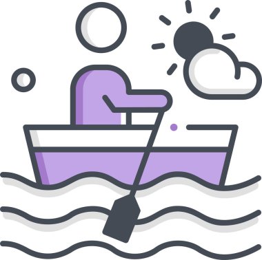 Teknedeki adamın minimalist karikatür çizimi