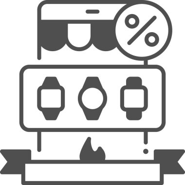 Akıllı saatler ve yüzde sembollü minimalist vektör illüstrasyon çevrimiçi depolama sayfası
