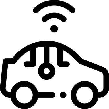 Minimalist karikatür çizimi, akıllı araba konsepti