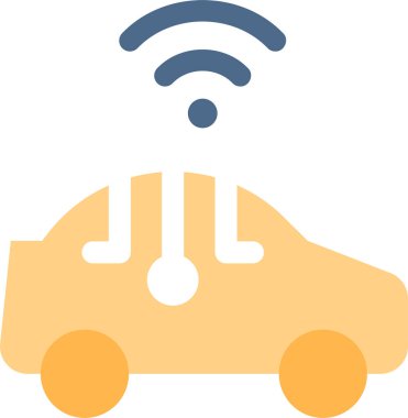 Minimalist karikatür çizimi, akıllı araba konsepti