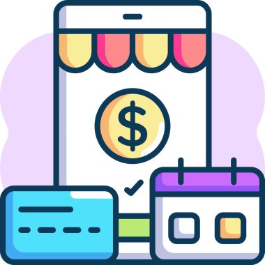 asgari vektör illüstrasyonu, üyelik ödeme kavramı