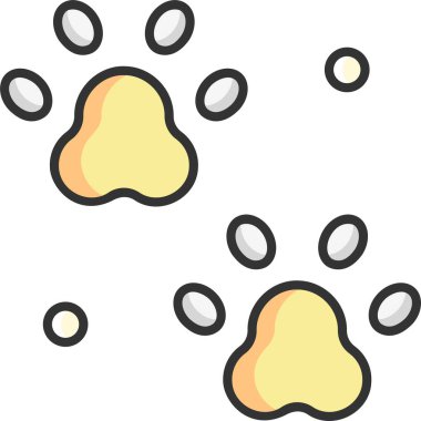 Pençe izlerinin minimalist çizgi film çizimi