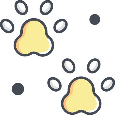 Pençe izlerinin minimalist çizgi film çizimi